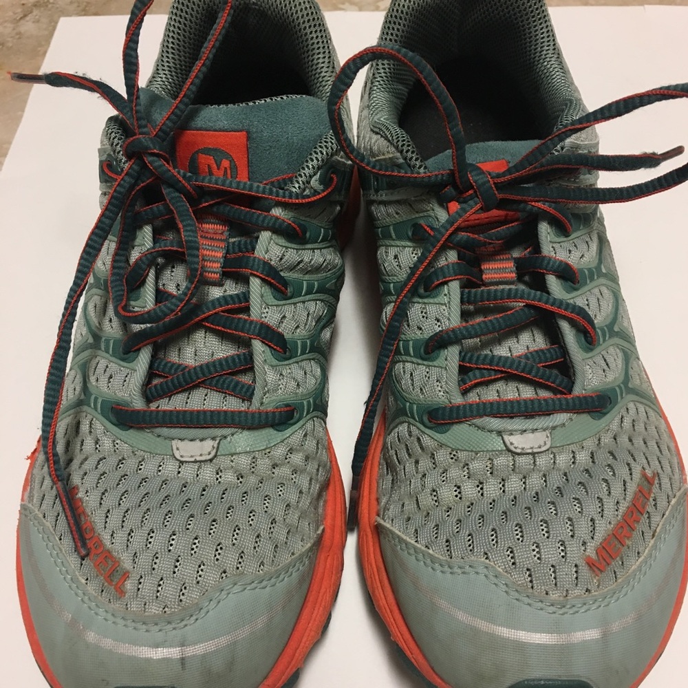 Merrell women’s trail running shoes - size 8.